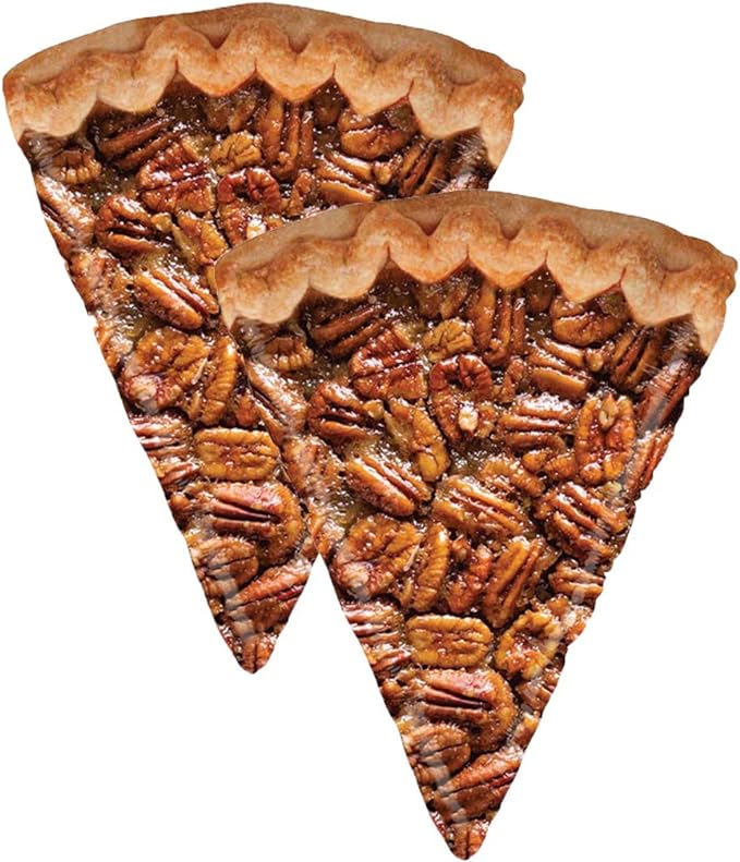 set of 2 realistic pecan pie slice