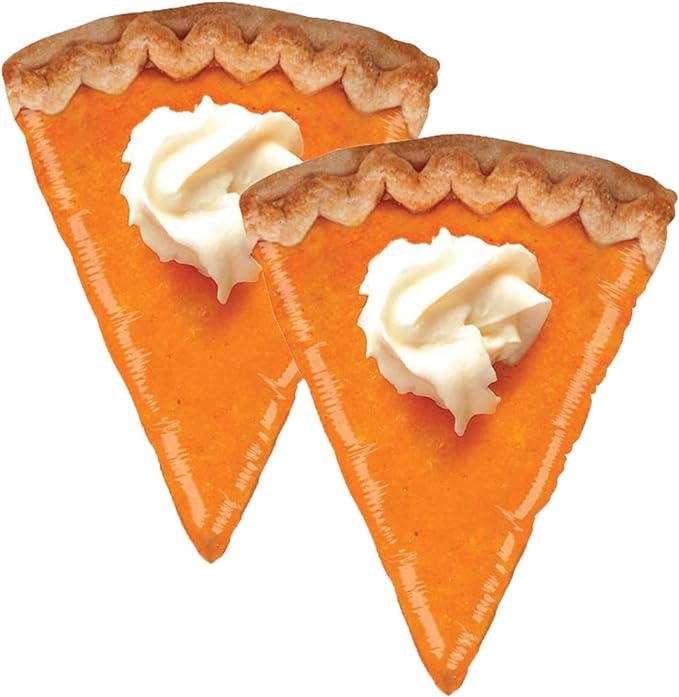 set of 2 realistic pumpkin pie slice